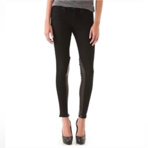 Rag & Bone Jeans Midnight Blue Jodhpur Skinny Jeans with Lambskin detail on legs - Picture 1 of 9